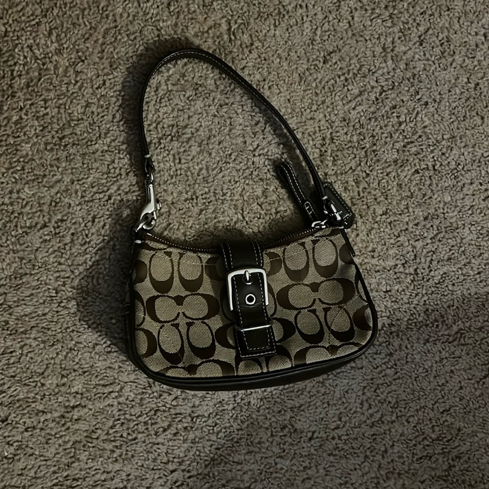 Brown/khaki Demi Hampton leather coach purse/handbag